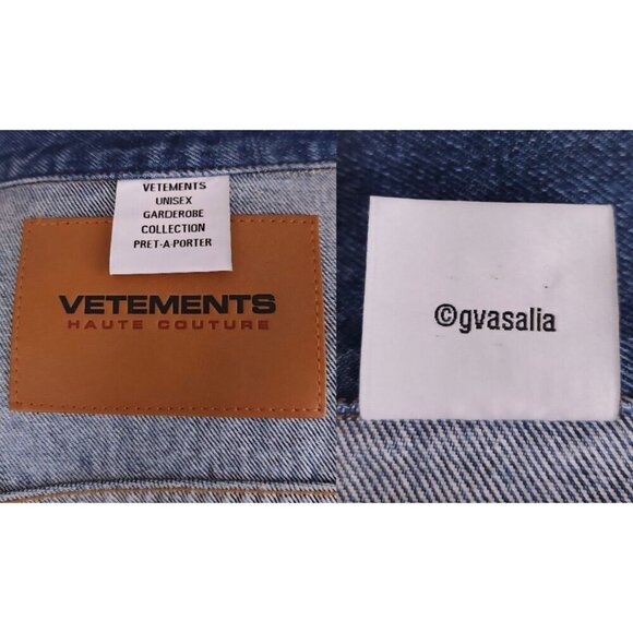 VETEMENTS Denim Black Fire Jacket Size L Mens Unisex Blue $2290 - Picture 12 of 16